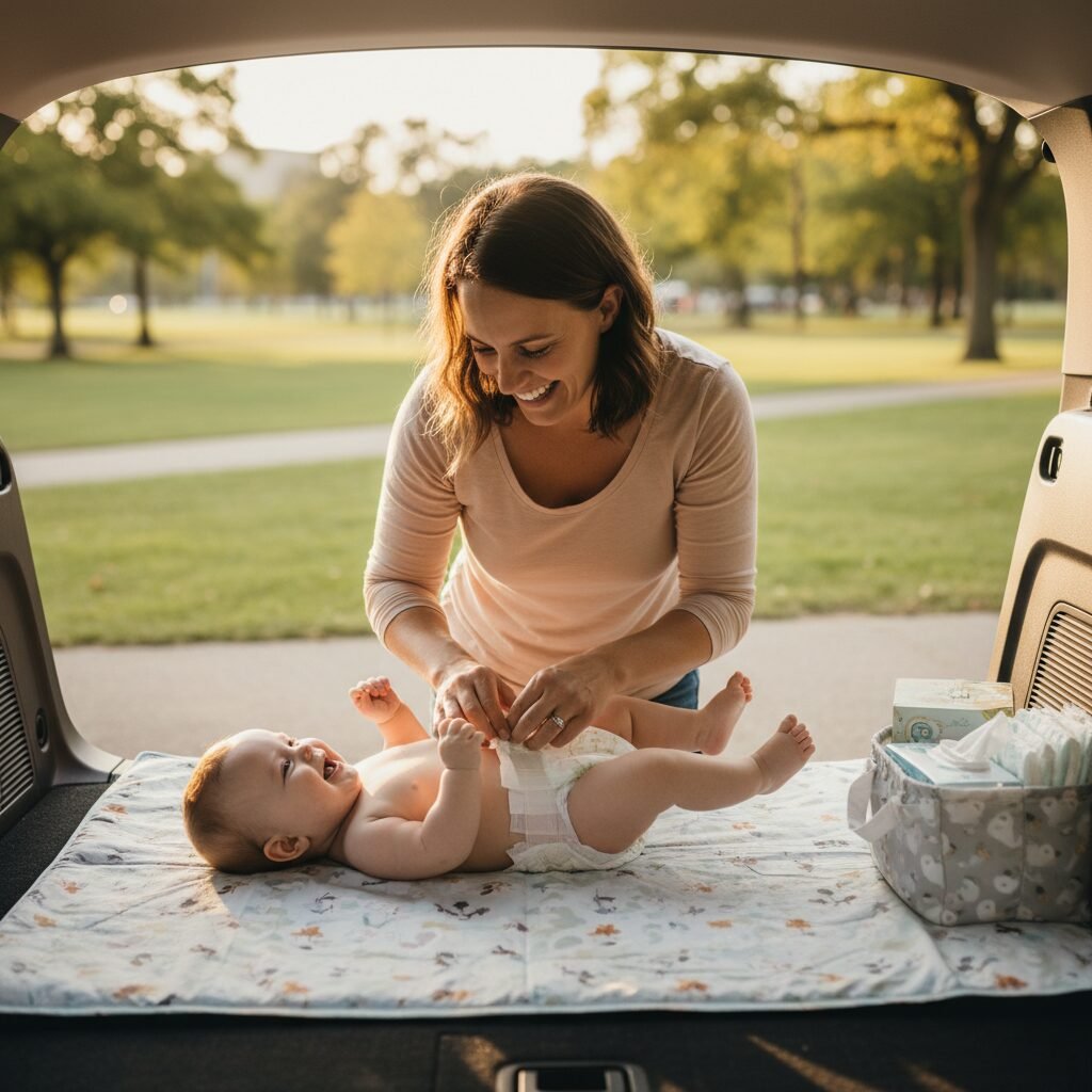 7 Genius Hacks For Changing A Diaper In The Car (No Table Needed)