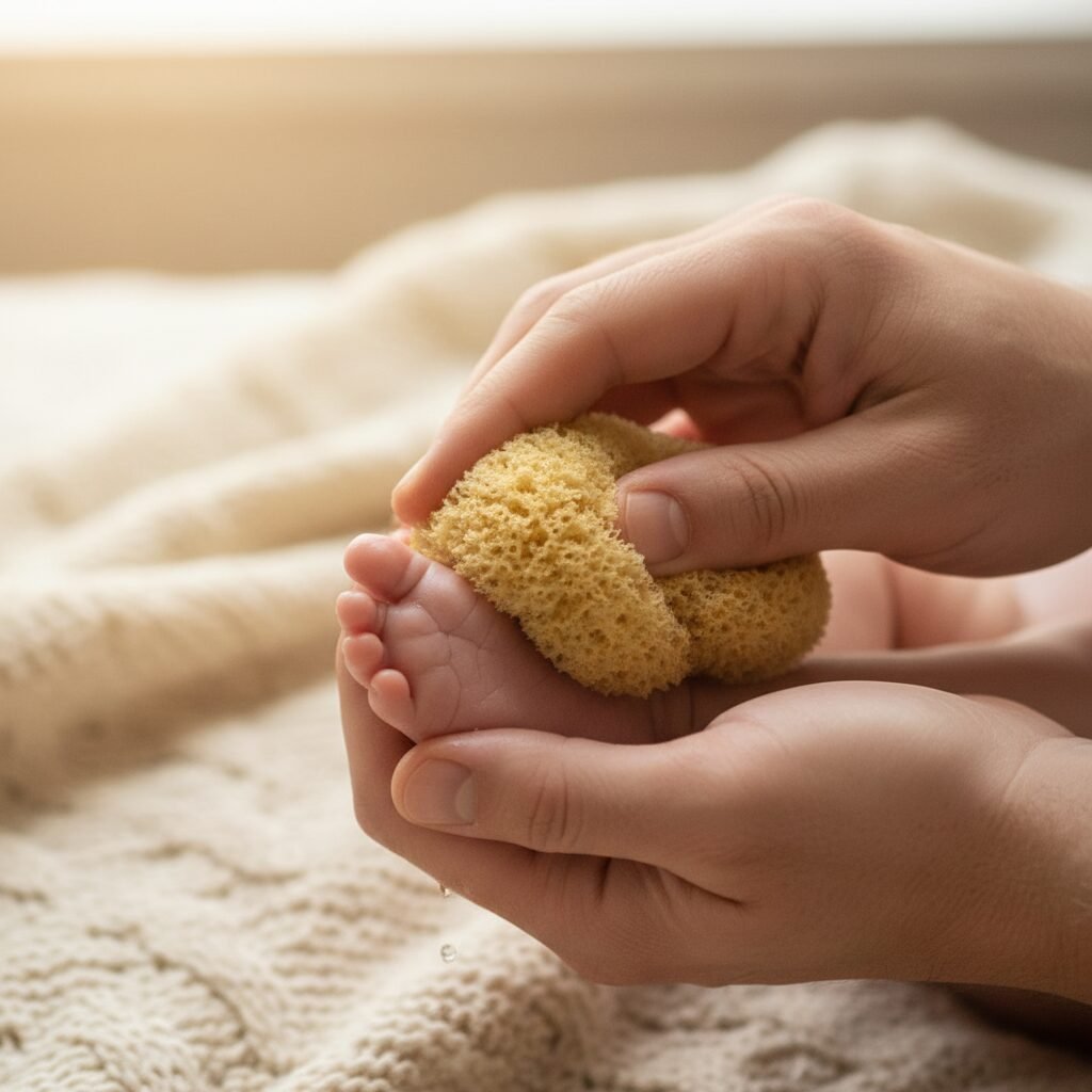 A Panic-Free Guide To Giving Your Newborn Their First Sponge Bath