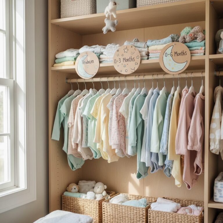 DIY Closet Dividers: Organize Baby Clothes on a Zero Dollar Budget