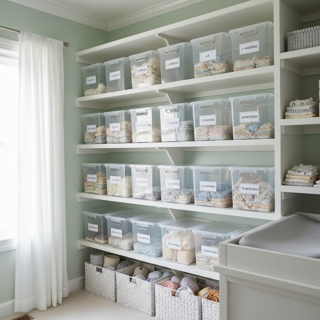 The Genius Bin System For Organizing Outgrown Baby Clothes Without Clutter