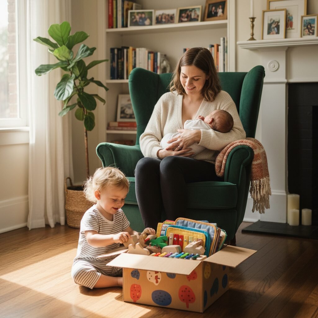 The 'Nursing Box' Hack: How to Keep Your Toddler Busy While You Feed Baby